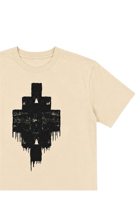 Cream cotton T-shirt for children MARCELO BURLON | JBTH056PANNA